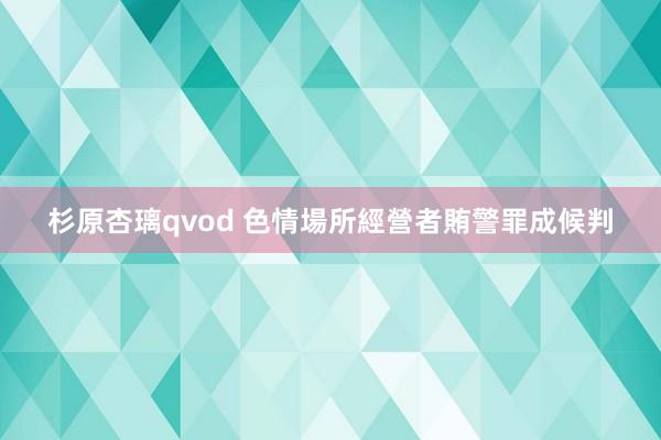 杉原杏璃qvod 色情場所經營者賄警罪成候判