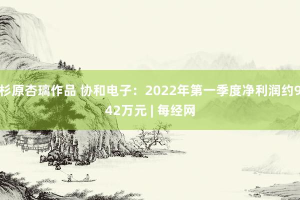 杉原杏璃作品 协和电子：2022年第一季度净利润约942万元 | 每经网